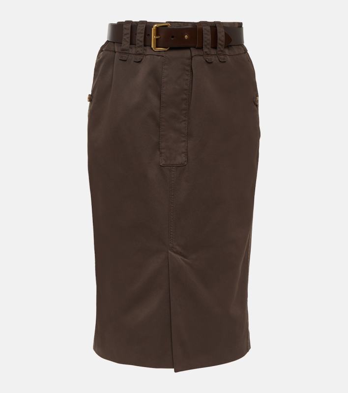Saint Laurent Cotton pencil skirt