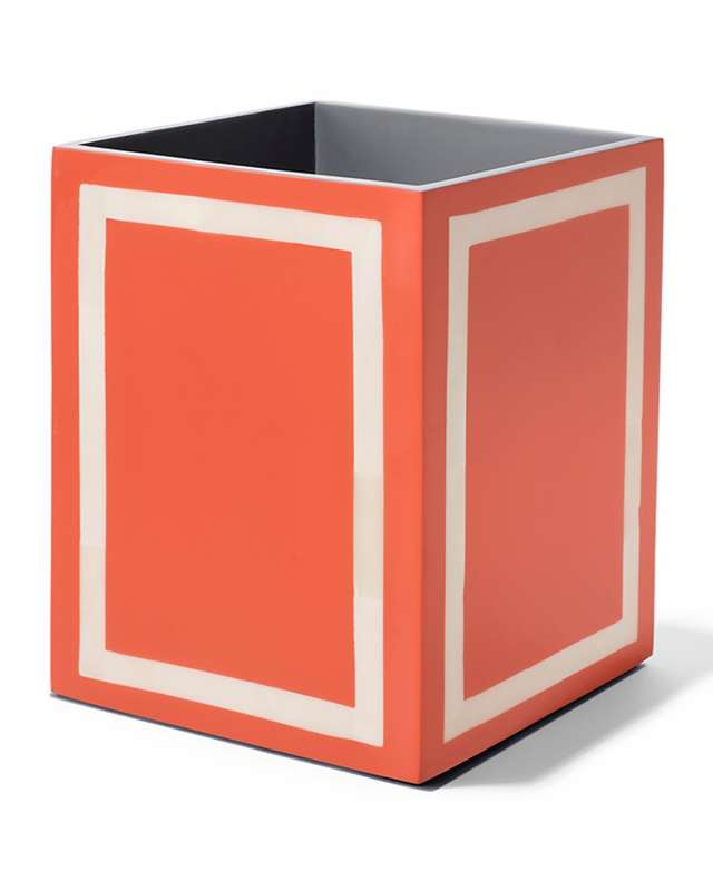 Coral & Bone Wastebasket
