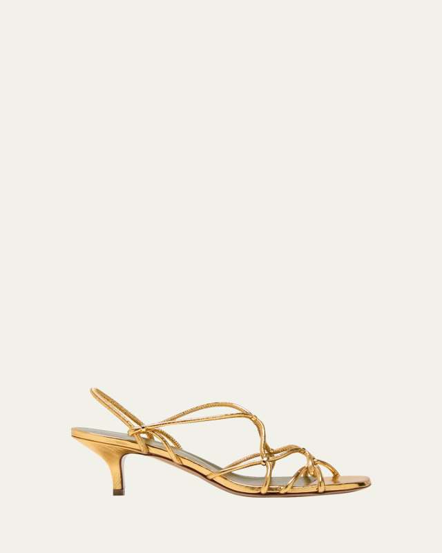 Iside Metallic Caged Slingback Sandals