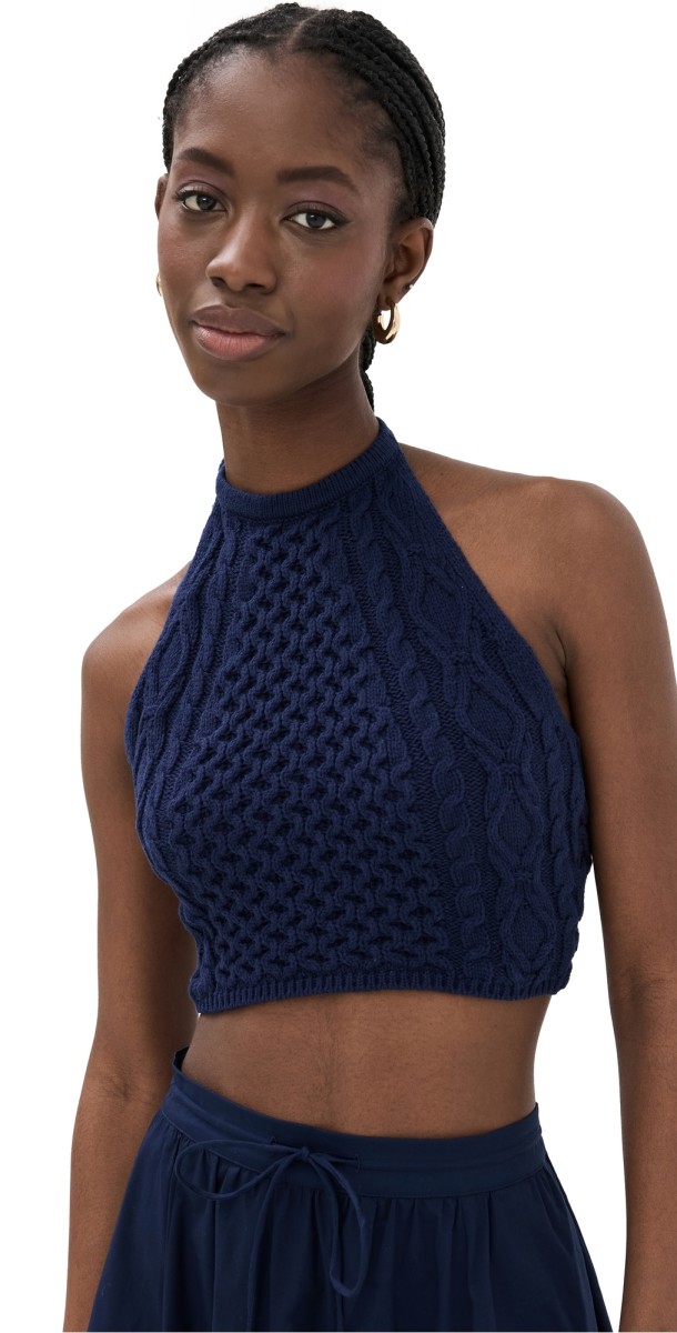 STAUD Lori Top Navy