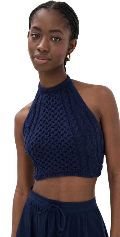STAUD Lori Top Navy