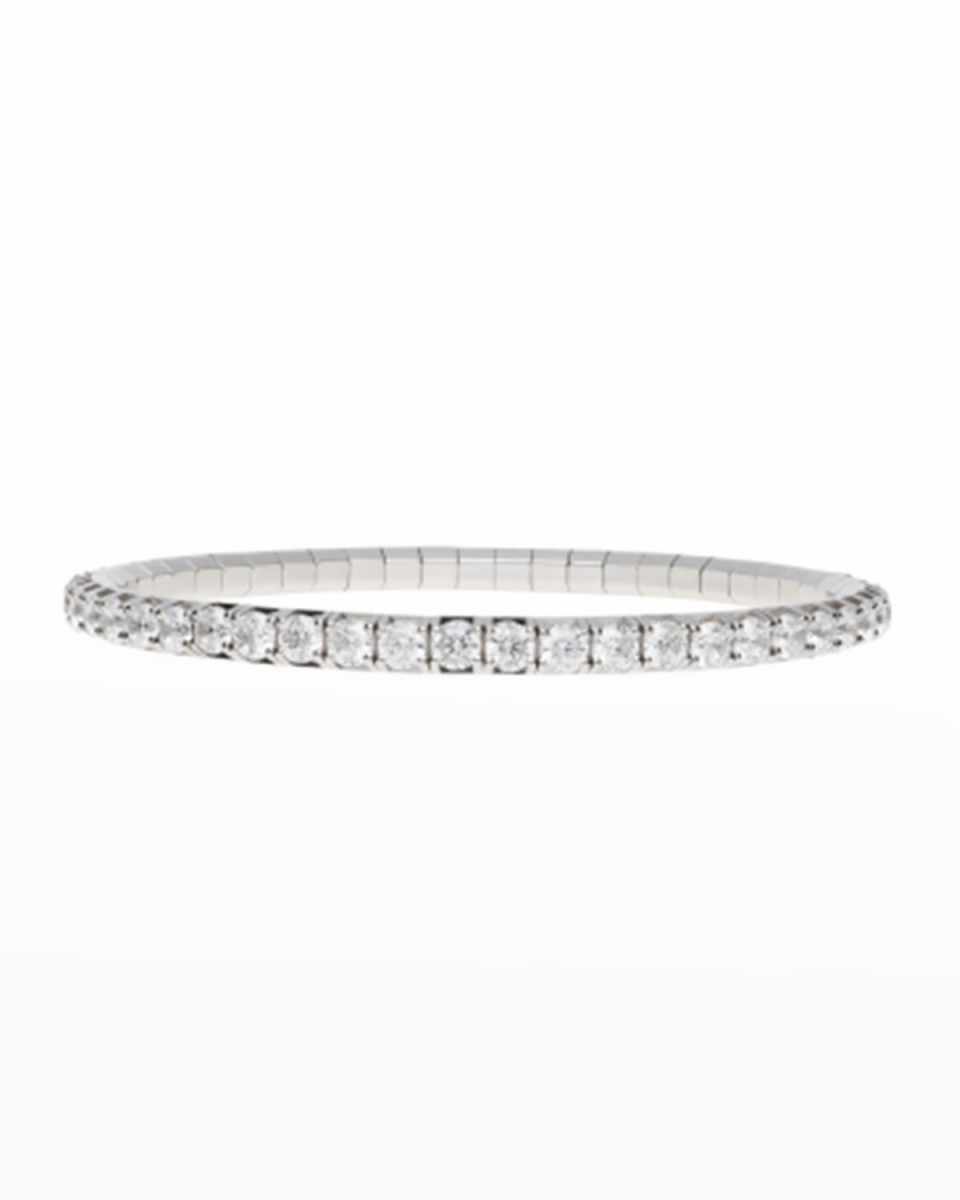 18K White Gold Stretch Diamond Tennis Bracelet