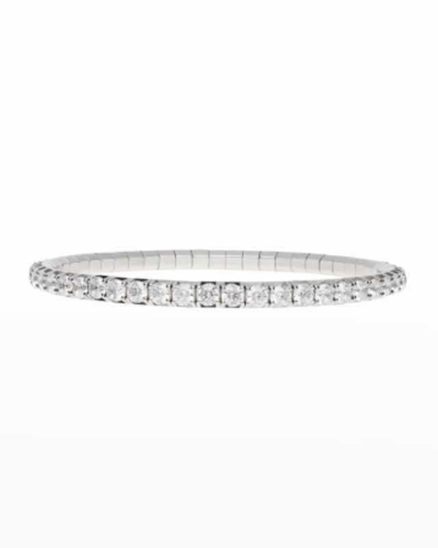 18K White Gold Stretch Diamond Tennis Bracelet
