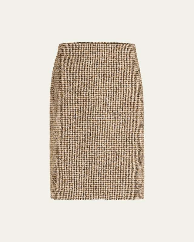 Cara Straight Houndstooth Skirt