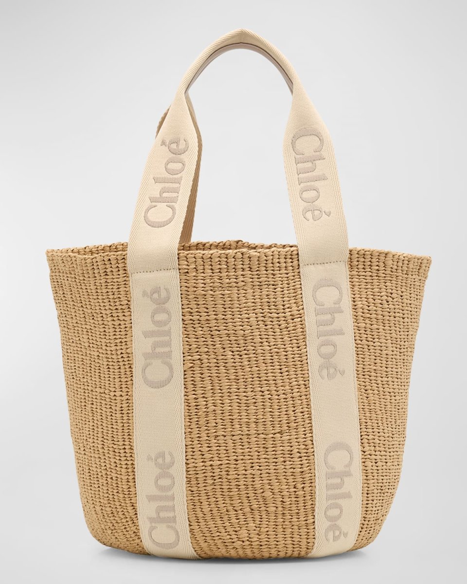 Woody Large Mifuko Basket Bag with Logo Webbing