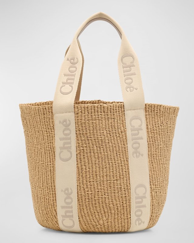 Woody Large Mifuko Basket Bag with Logo Webbing