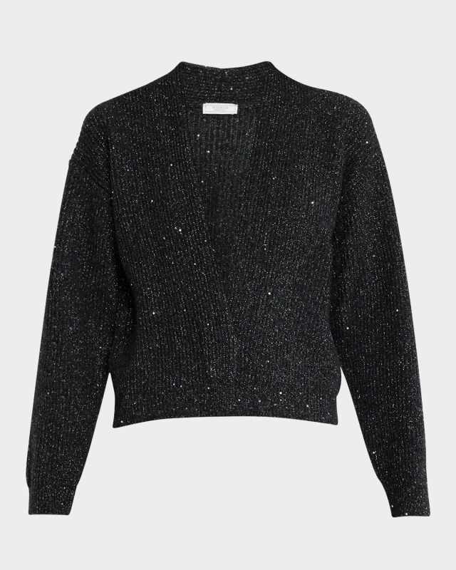Shimmer Sequin-Embellished Cardigan