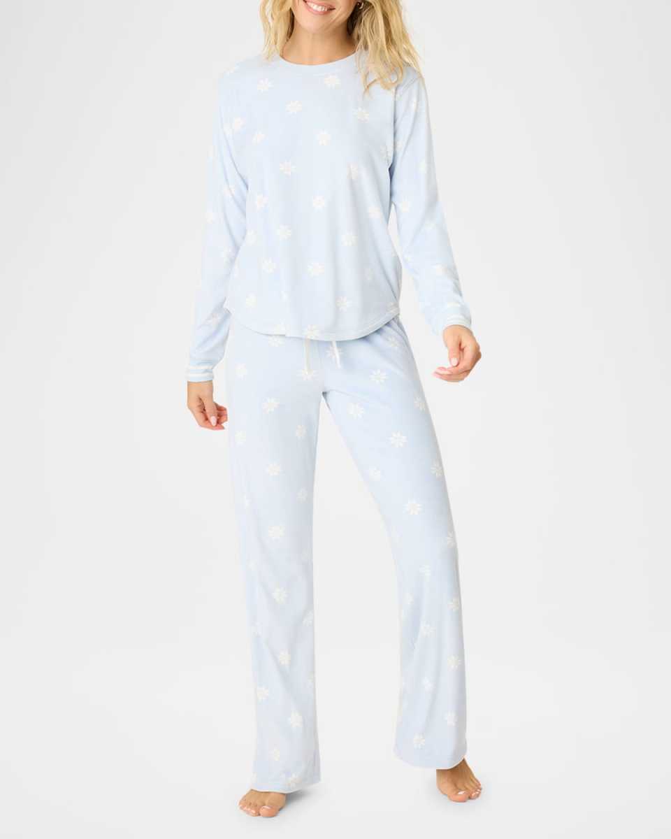 Apres All Day Snowflake-Print Pajama Set
