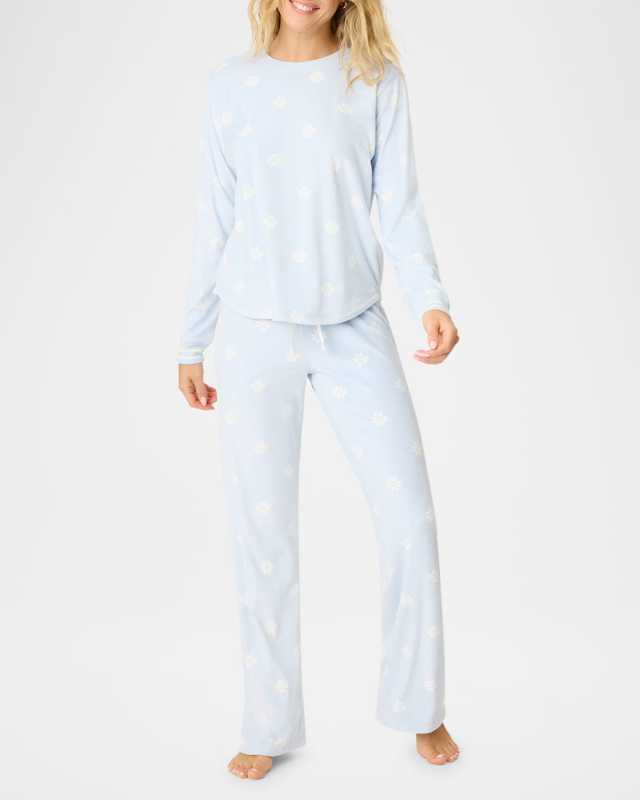 Apres All Day Snowflake-Print Pajama Set