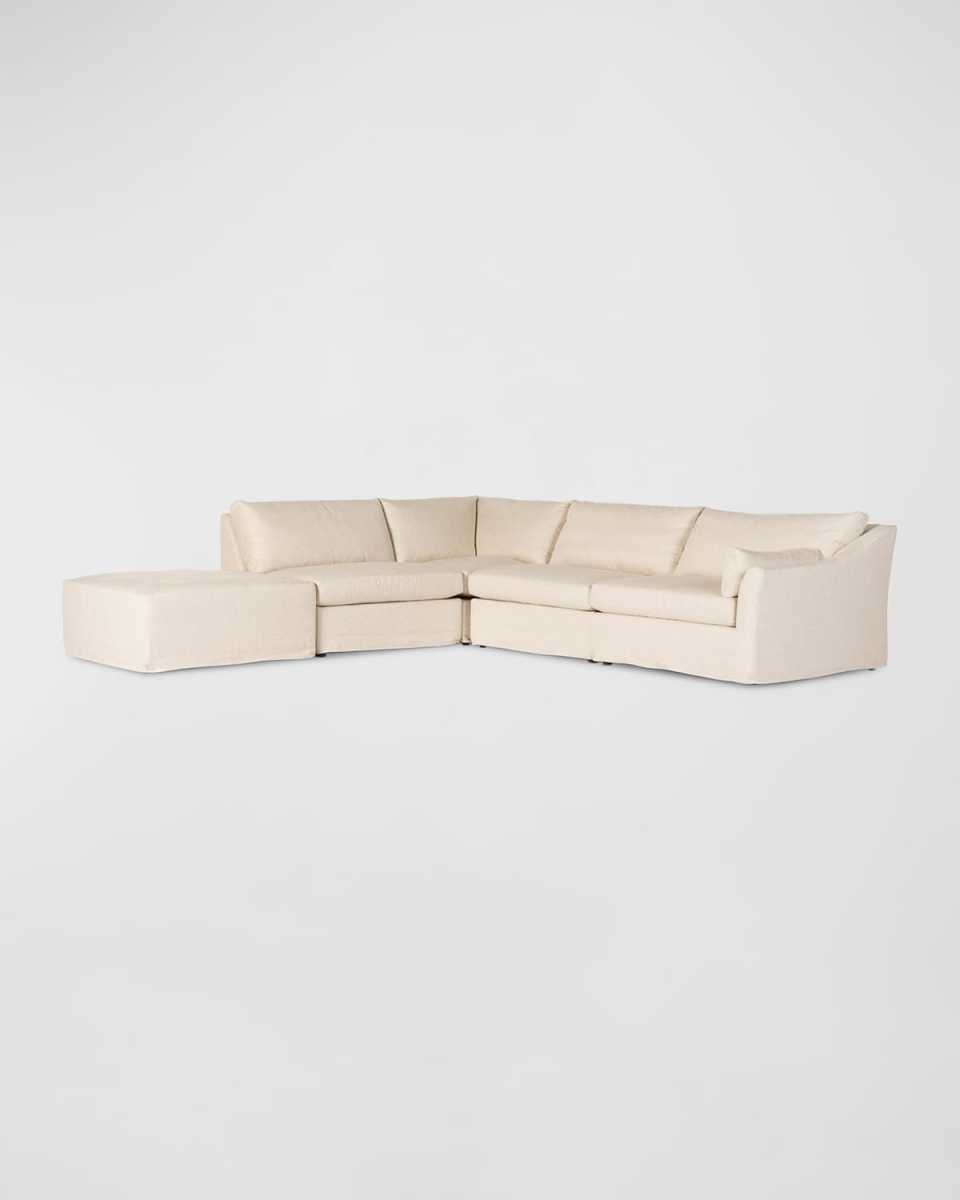 Delray 4-Piece Right Arm Facing Sectional with Ottoman