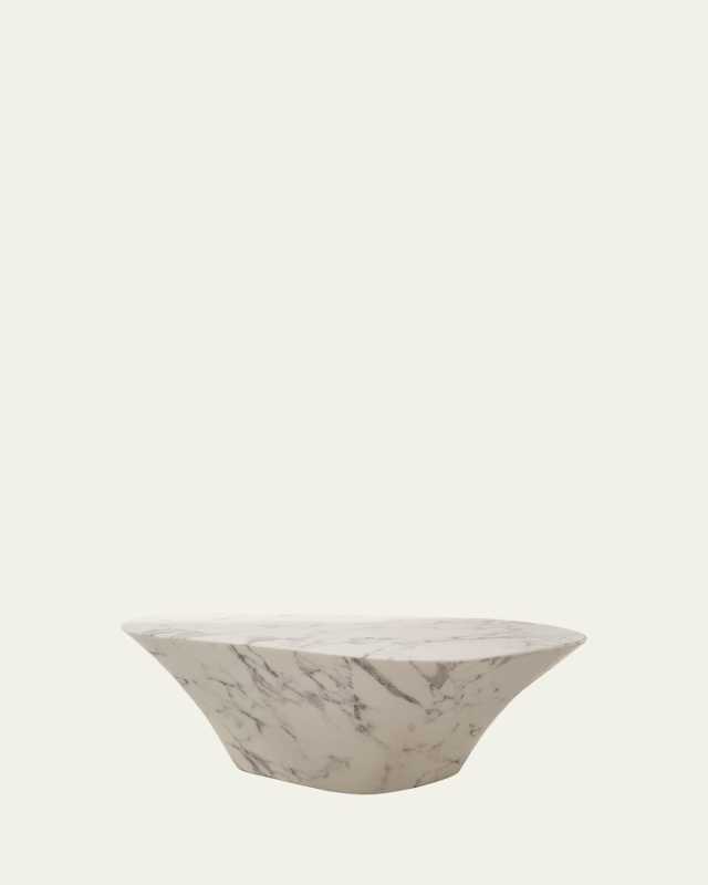 Oval Marble Look Coffee Table