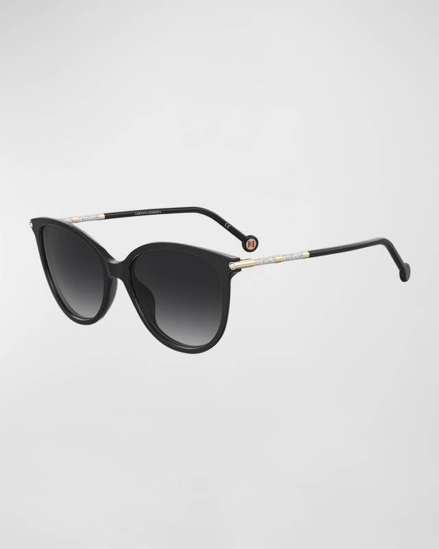 Shimmery Embellished Acetate & Metal Cat-Eye Sunglasses