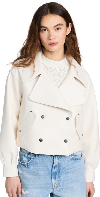 Free People Alexis Vegan Jacket Ivory