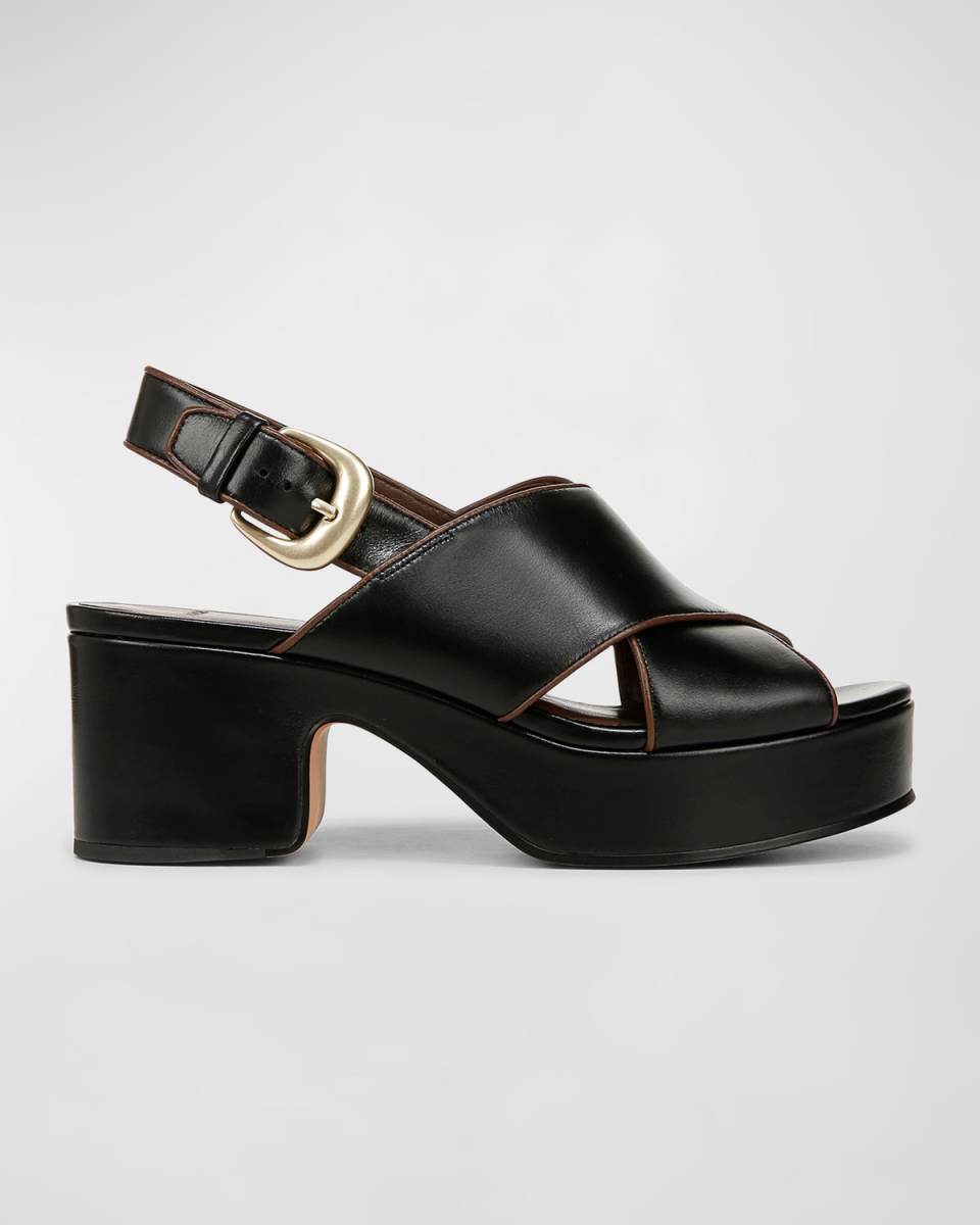 Marlene Calfskin Crisscross Slingback Sandals