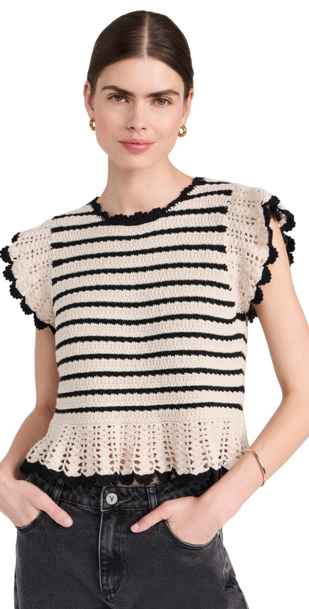 RAILS Coen Top Oatmeal Black