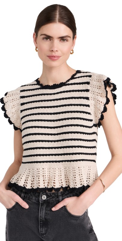 RAILS Coen Top Oatmeal Black