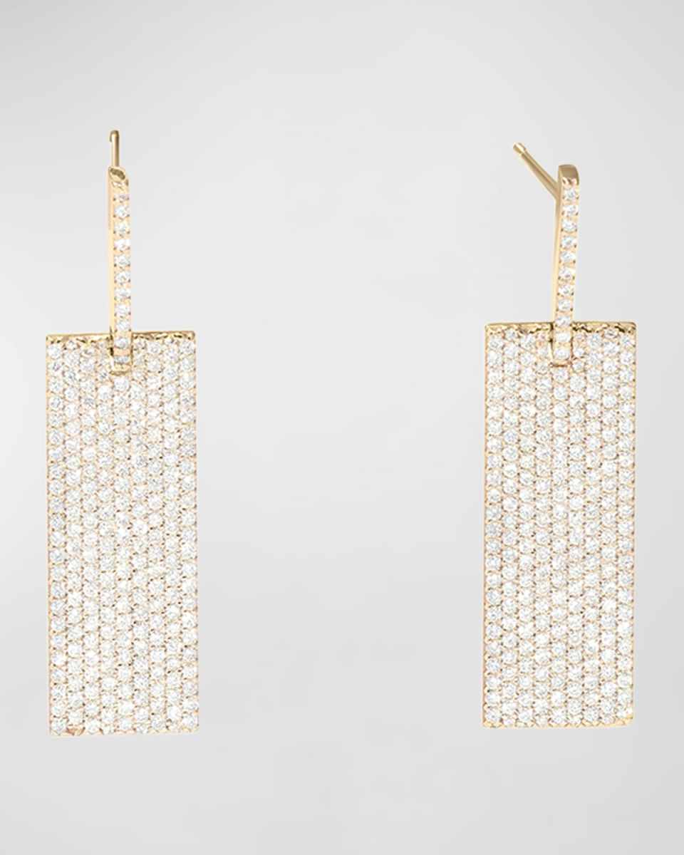 14K Yellow Gold Flawless Diamond Bar Tag Earrings