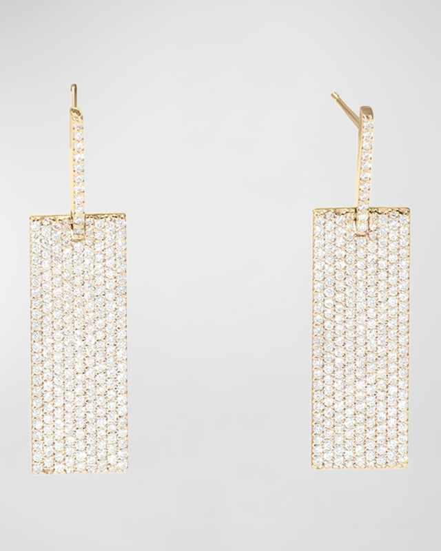 14K Yellow Gold Flawless Diamond Bar Tag Earrings
