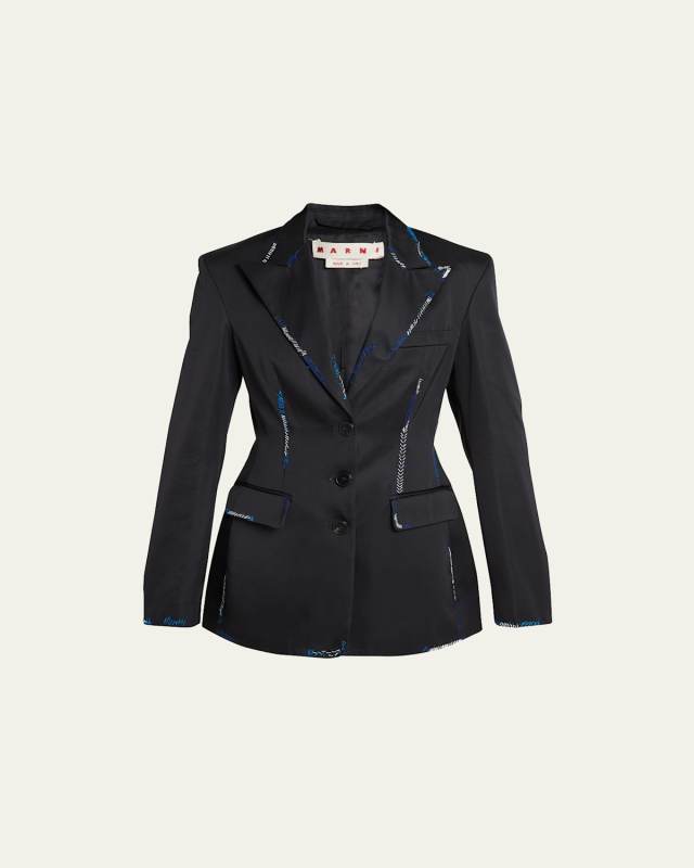 Tuxedo Jacket with Beaded Embroidery