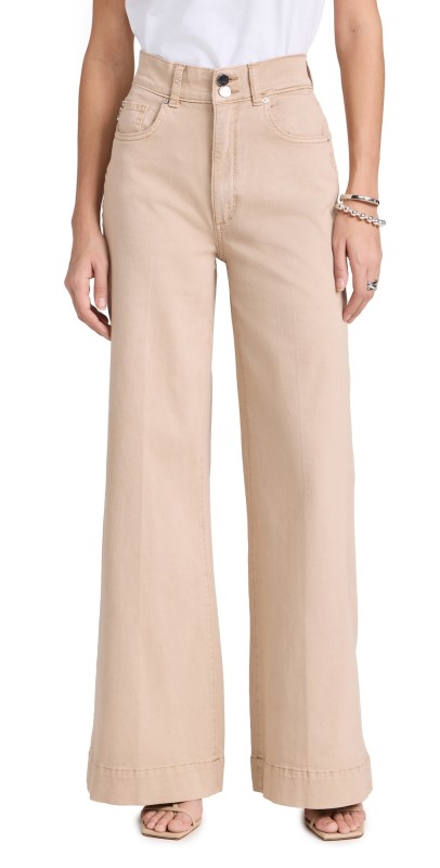 DL1961 Hepburn Extra Wide Leg: High Rise Vintage Jeans Oat (Twill)