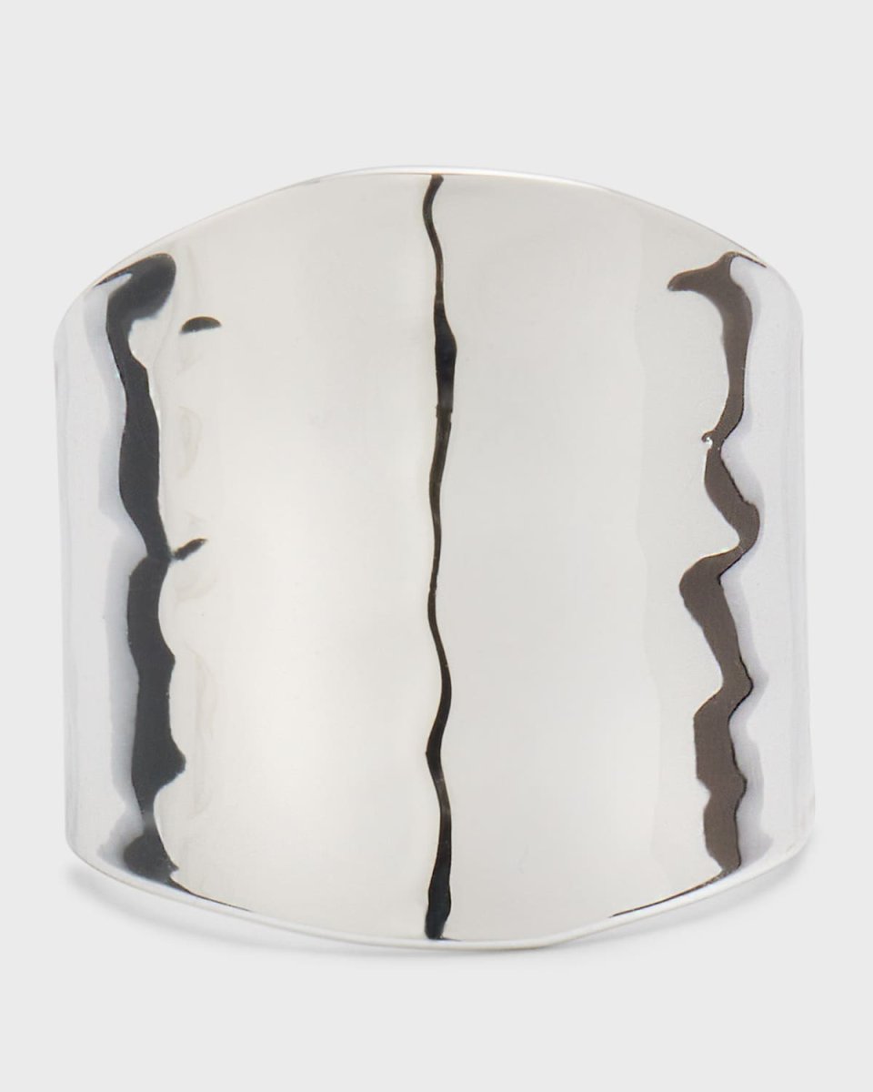 Adjustable Silver Hammered Ring