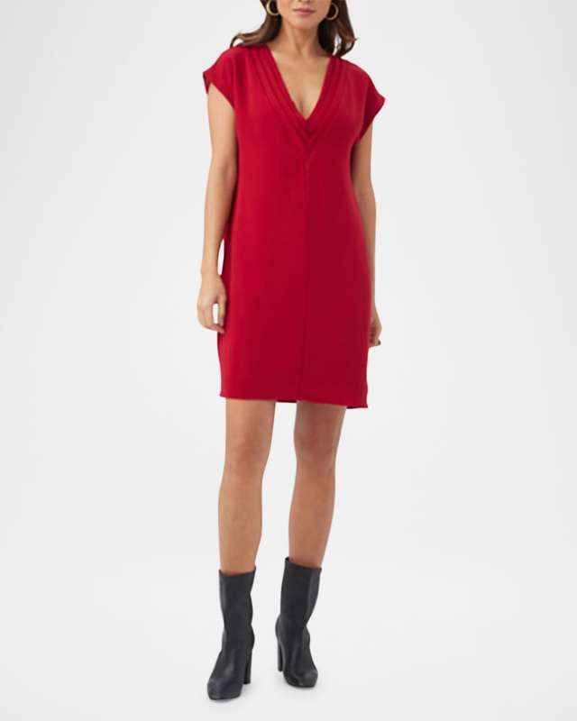 Zula Pleated Cap-Sleeve Mini Dress