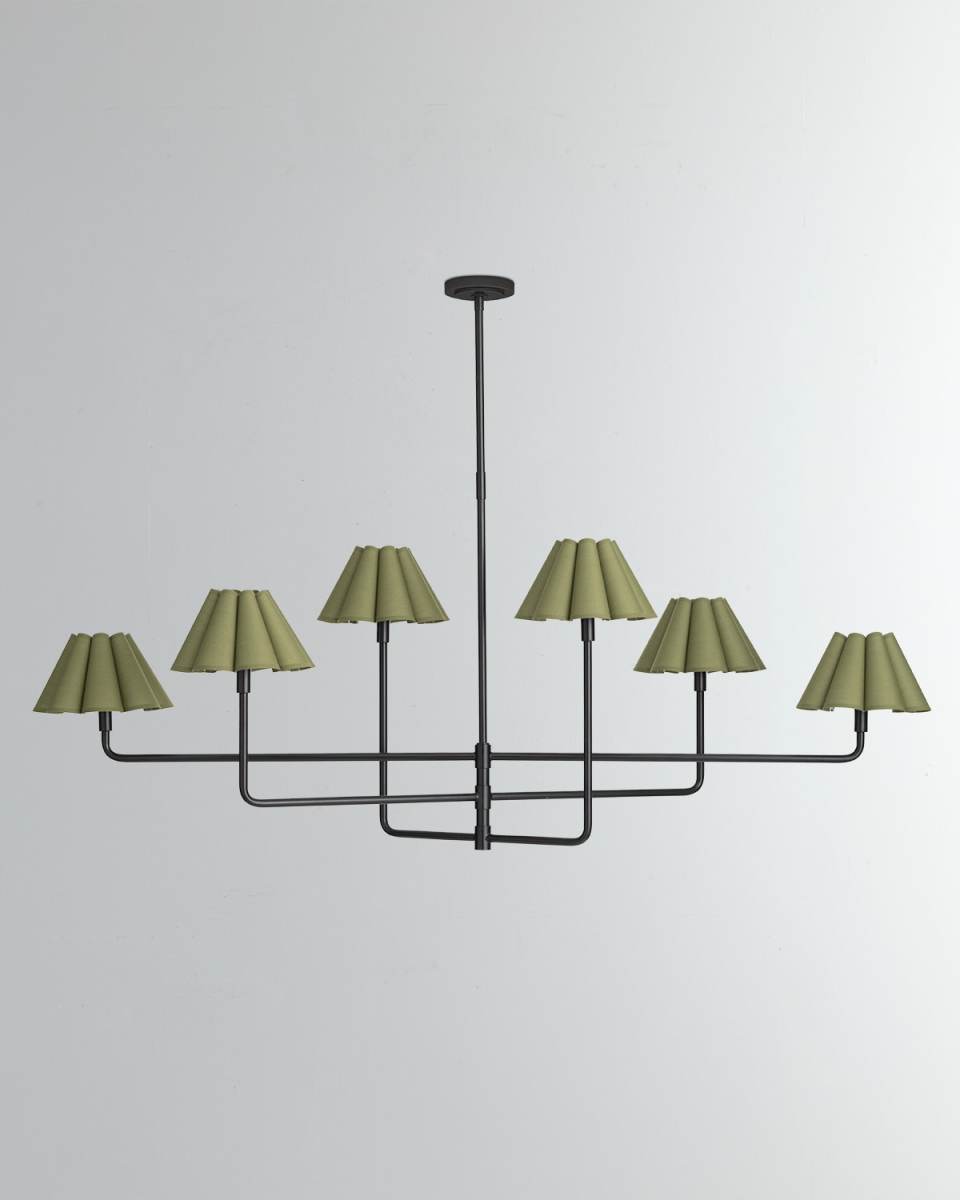 Polly 6-Light Blackened Brass Chandelier, 64"
