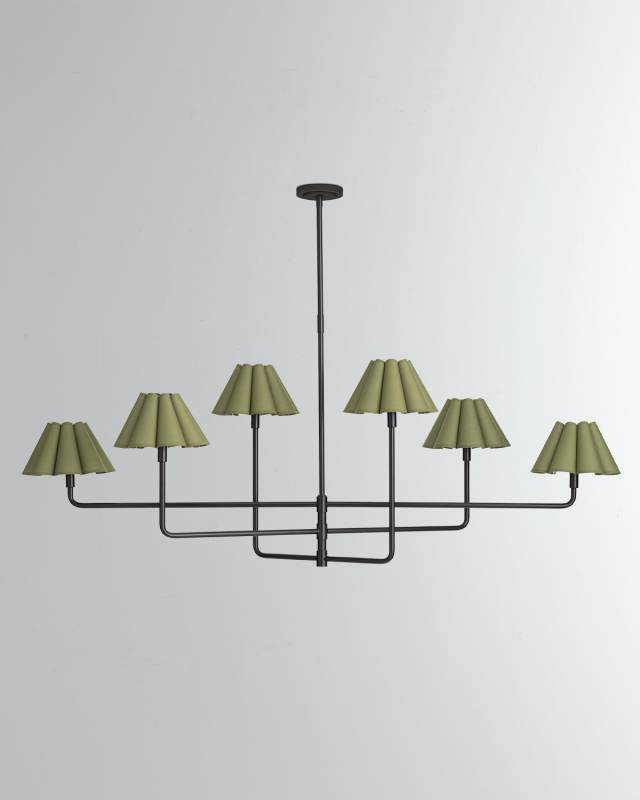 Polly 6-Light Blackened Brass Chandelier, 64"