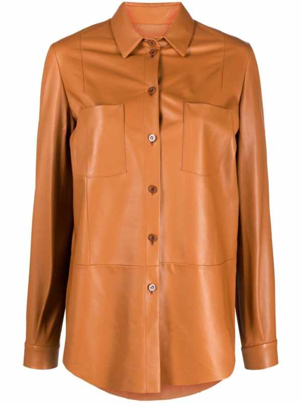 two-pocket leather shirt