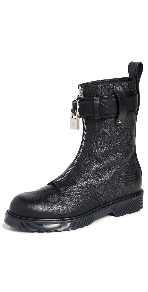 JW Anderson Lock Combat Ankle Boots Black