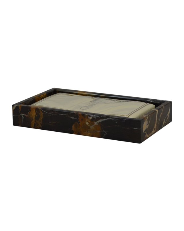 Myrtus Collection Black & Gold Marble Guest Towel Tray