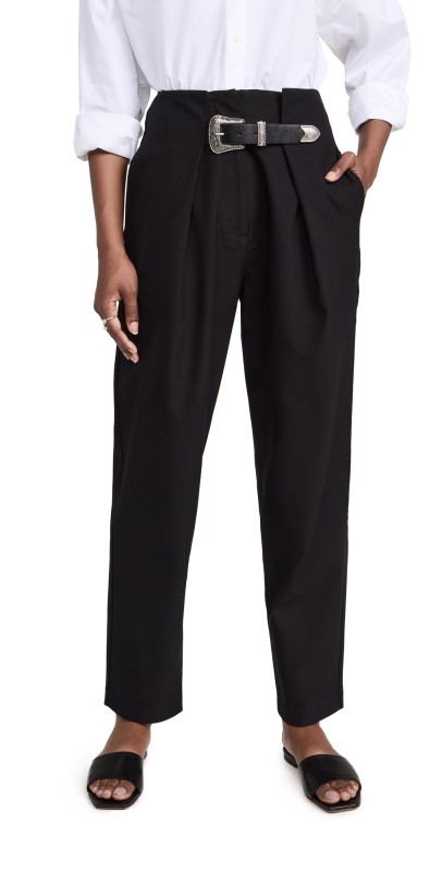 Pixie Market Luke Western Belted Pants Black