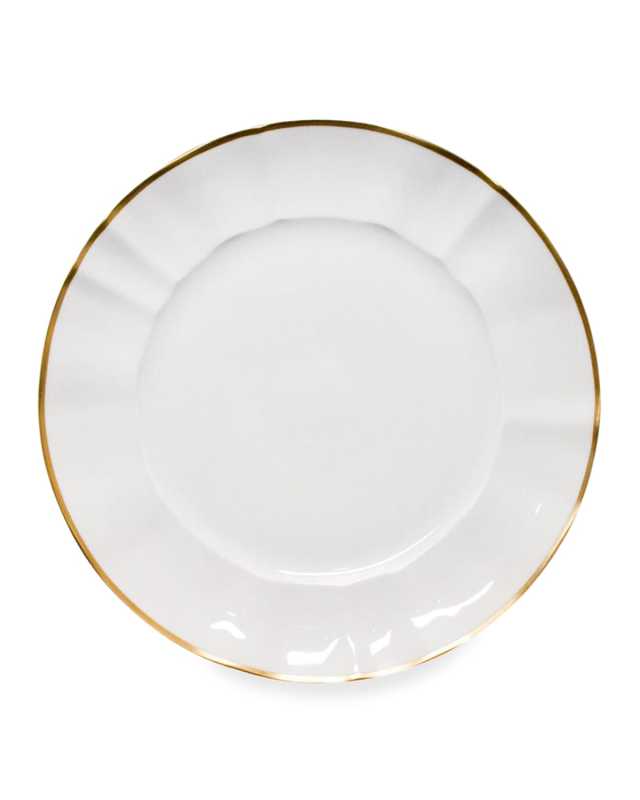 White Charger Plate with Gold Border