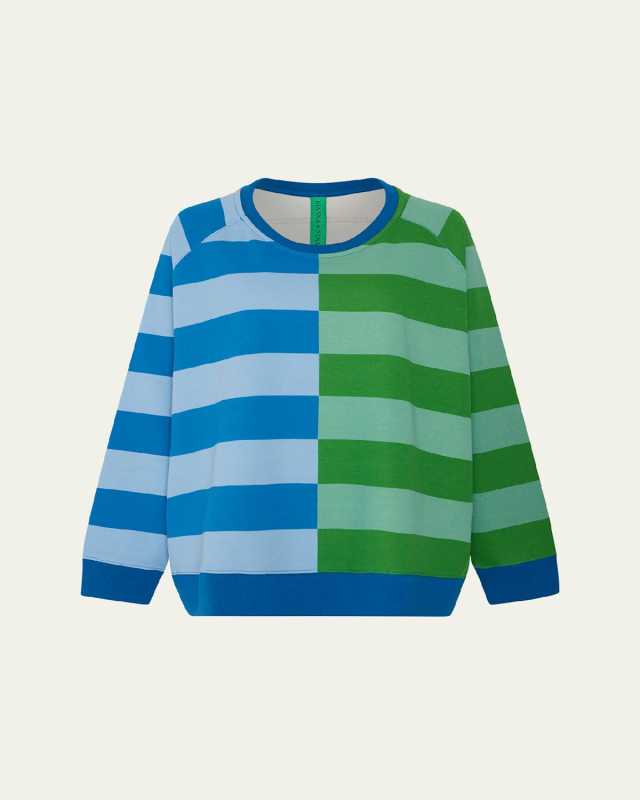 Antigone Stripe Oversized Fantasia Embroidered Sweater