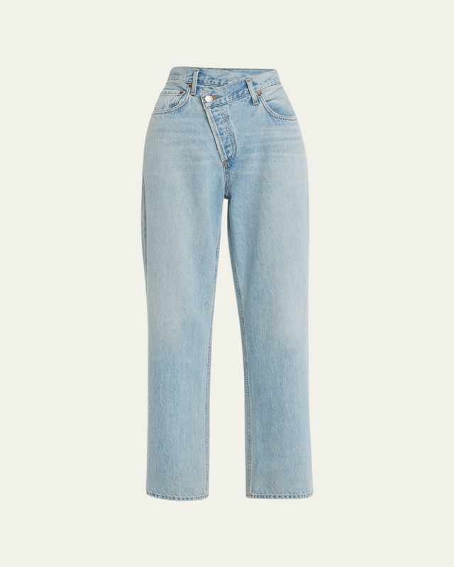 Crisscross Relaxed Straight-Leg Jeans