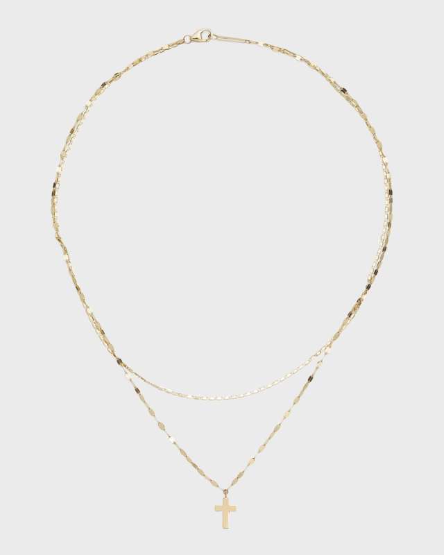Double-Strand Cross Necklace