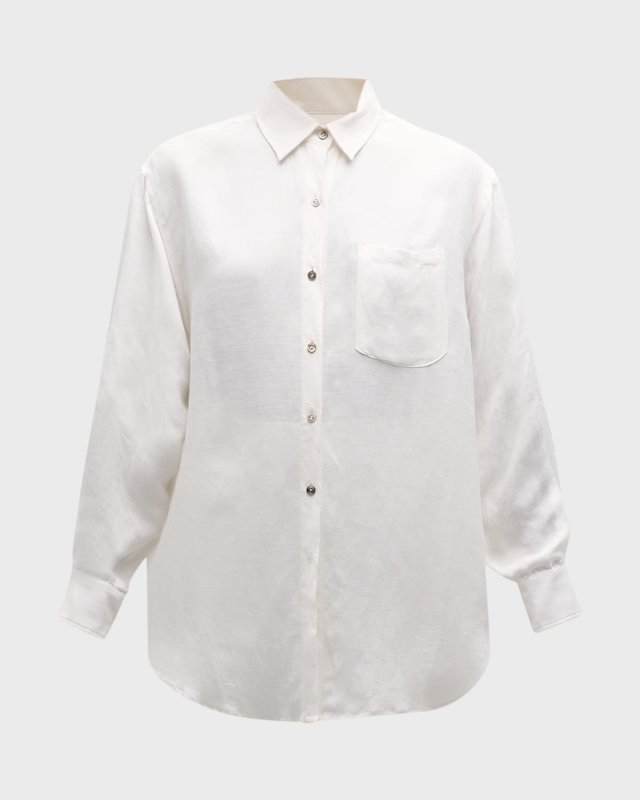 Oversized Button-Front Shirtdress