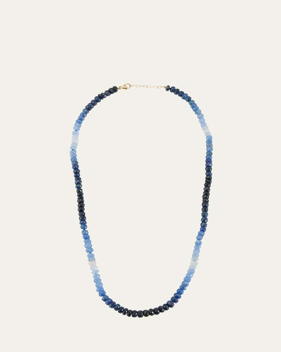 Ombre Blue Sapphire Bead Necklace