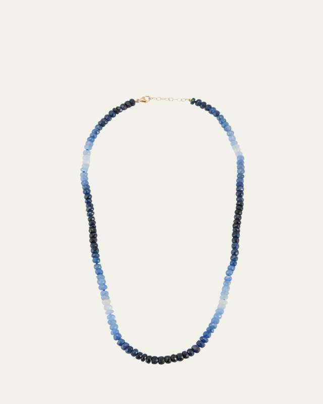 Ombre Blue Sapphire Bead Necklace