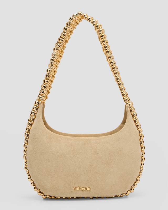 Selena Beaded Leather Shoulder Bag