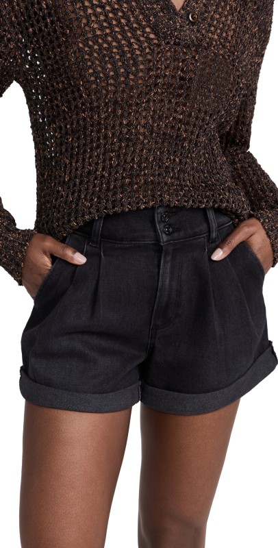PAIGE Beth Shorts Black Lotus No Whiskers