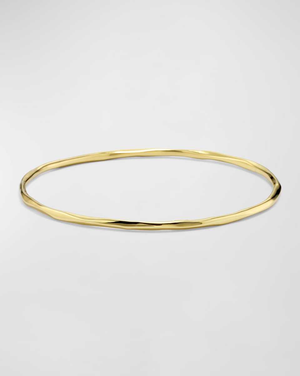 Thin Faceted Bangle in 18K Gold