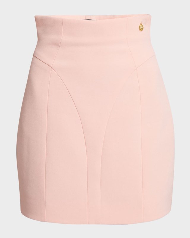 High-Waist Crepe Mini Skirt