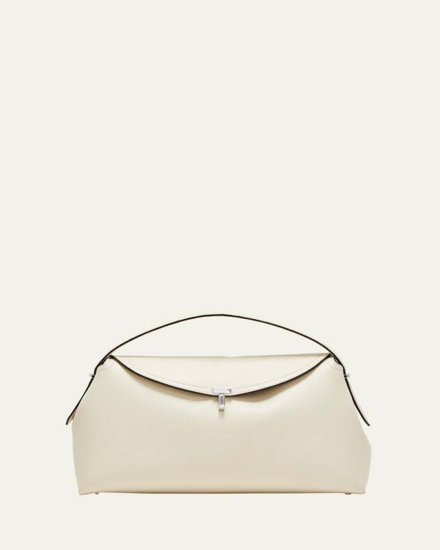 T-Lock Top Handle Bag in Pebble Grain Leather