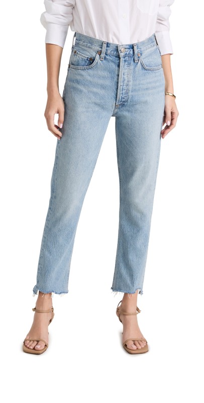 AGOLDE Riley High Rise Straight Crop Jeans Zephyr Wash