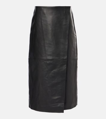 The Frankie Shop Hedi leather wrap skirt