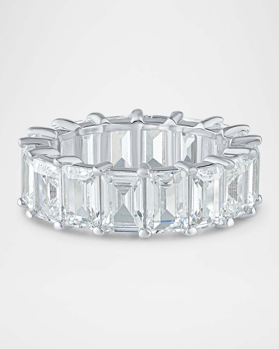 Emerald Cubic Zirconia Eternity Band Ring