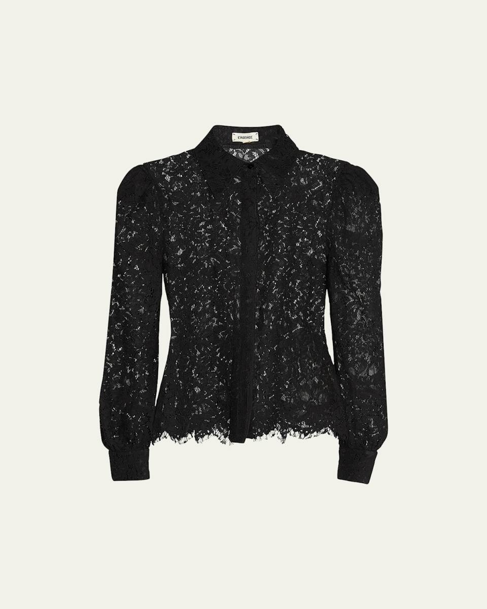 Jenica Lace Long-Puffed Sleeve Blous