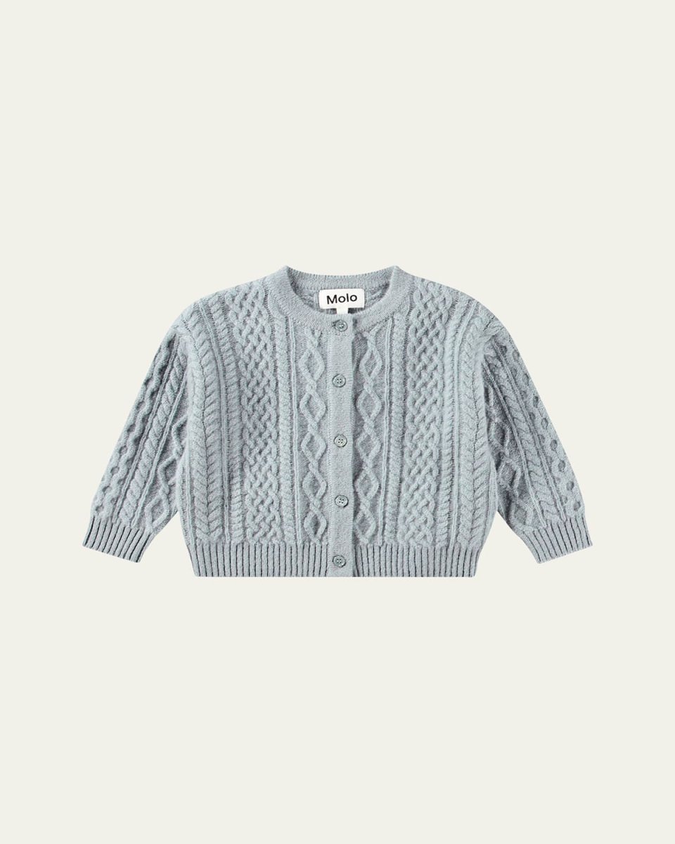 Girl's Breeze Cable Knit Cardigan, Size Newborn-
