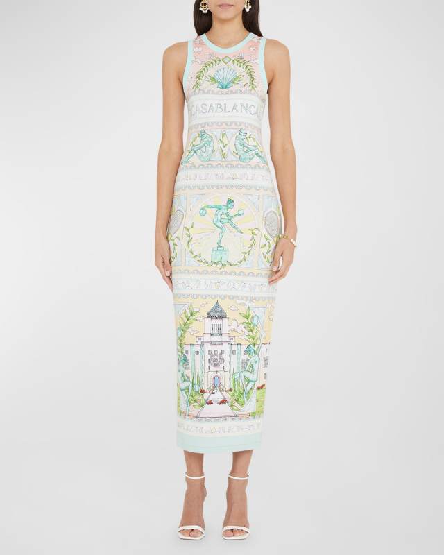 Vase Printed Midi Tank Dress